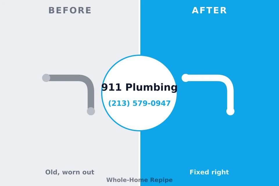 Before and after: plumbing company Ambridge Heights, PA